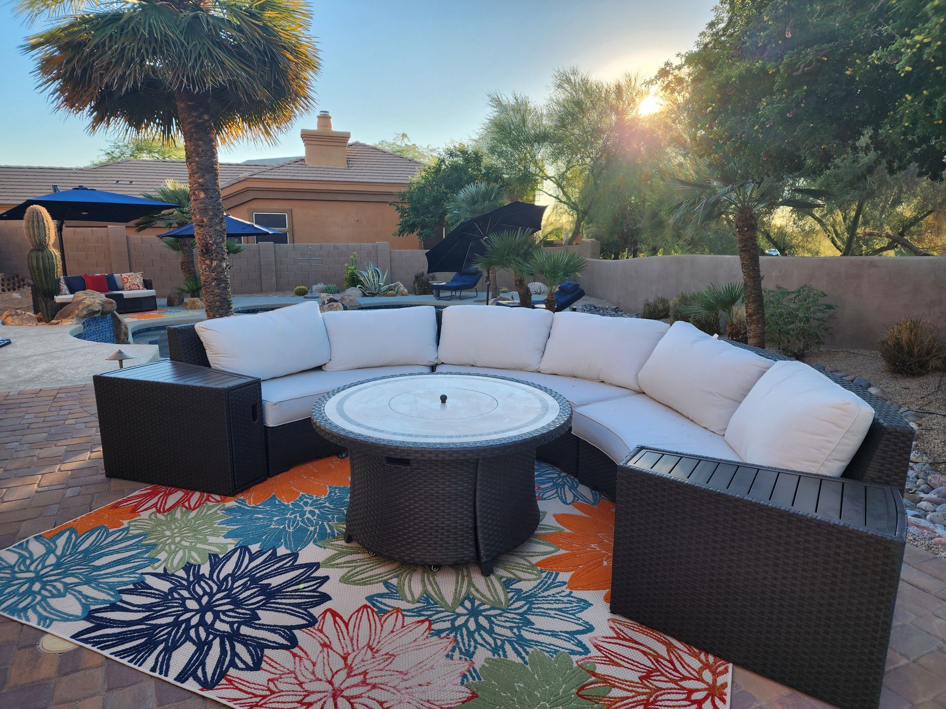 Casa Azari_Patio seating and firepit
